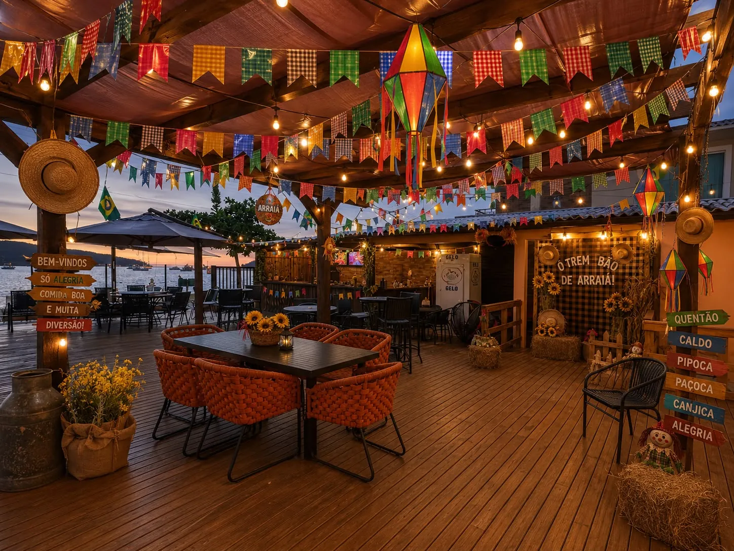 Ambiente decorado do Bistrô Marina